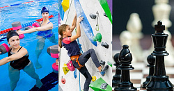 Групповые и индивидуальные занятия (аквааэробика, скалолазание, шахматы)